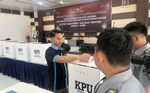 KPU Bandar Lampung Menggelar Simulasi Pilkada Serentak 2024 di Lapas Kelas I Bandar Lampung