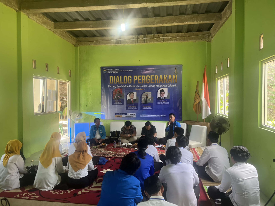 PC PMII Bandar Lampung Sukses Menggelar Dialog Pergerakan dengan Tema “Perang Posisi dan Manuver, Basis Juang Melawan Oligarki”